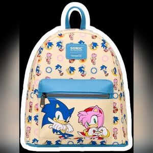 Brand New! Loungefly Sonic The Hedgehog Amy Rose & Sonic Mini Backpack